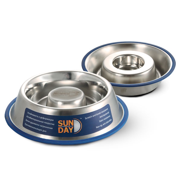 Triol миска металлическая на резинке Slow Feed, SUNDAY, 750 мл