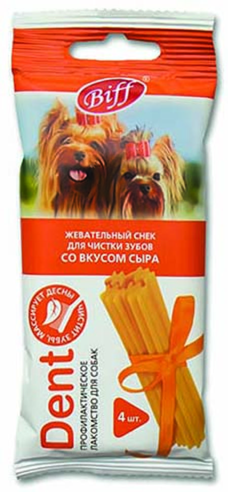 Лакомство для собак BIFF Dent Жевательный снек для мелких пород со вкусом сыра 40 г