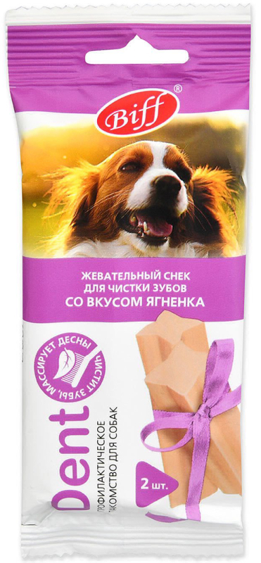 Лакомство для собак Titbit BIFF Dent Жевательный снек для мелких пород со вкусом ягненка 2 шт/50 г