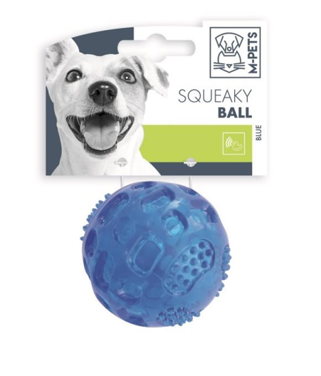 M-PETS Игрушка для собак SQUEAKY мяч-пищалка, диаметр 6,3 см, цвет голубой