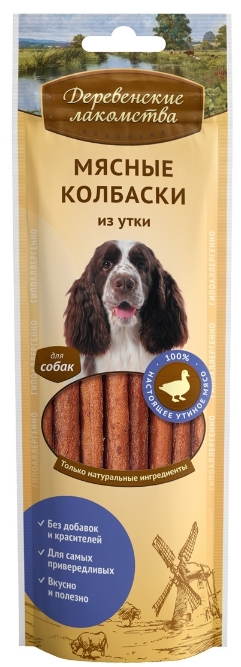 Лакомство для собак Деревенские лакомства Кобаски утка 45г