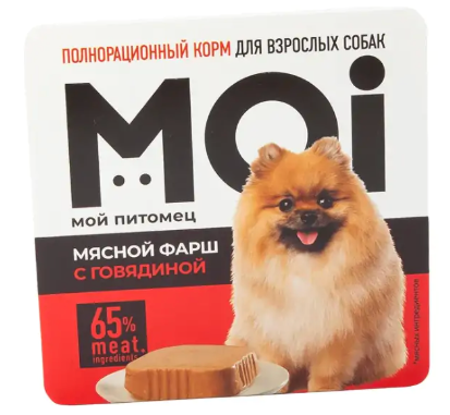 Консерва MOI для собак мясной фарш с говядиной ламистер 100 гр