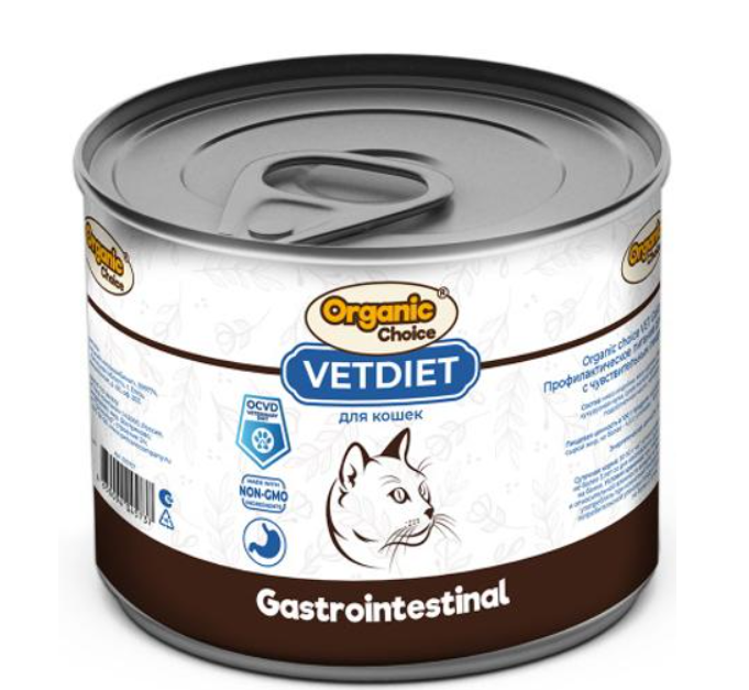 Корм Organic Choice VET Gastrointestinal (консерв.) для кошек с чувствительным пищеварением, 240 г