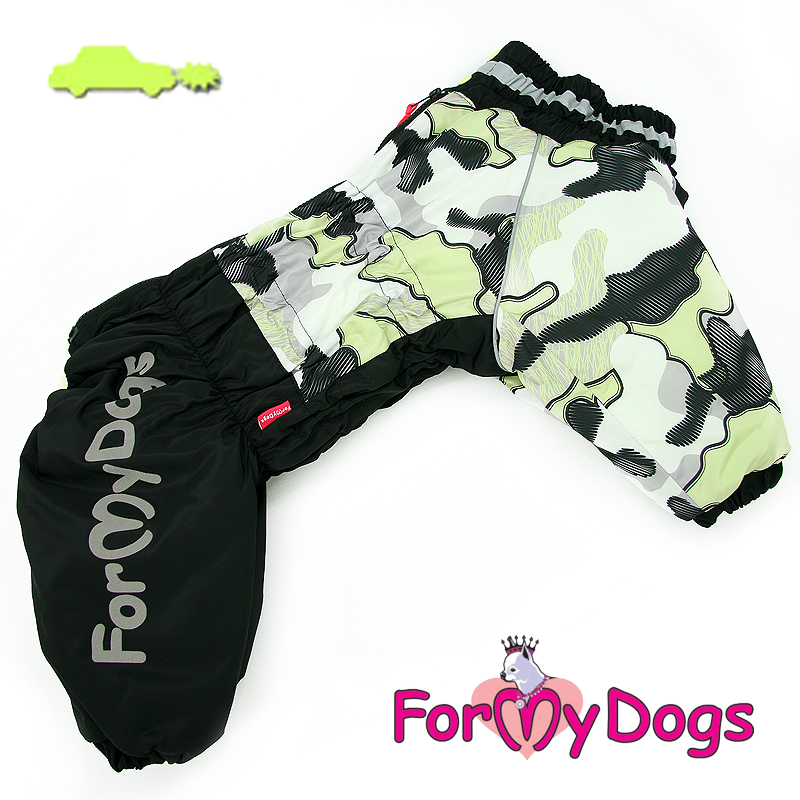ForMyDogs Комбинезон ТЕПЛЫЙ черно-желтый камуфляж для мальчиков C2 60*80см
