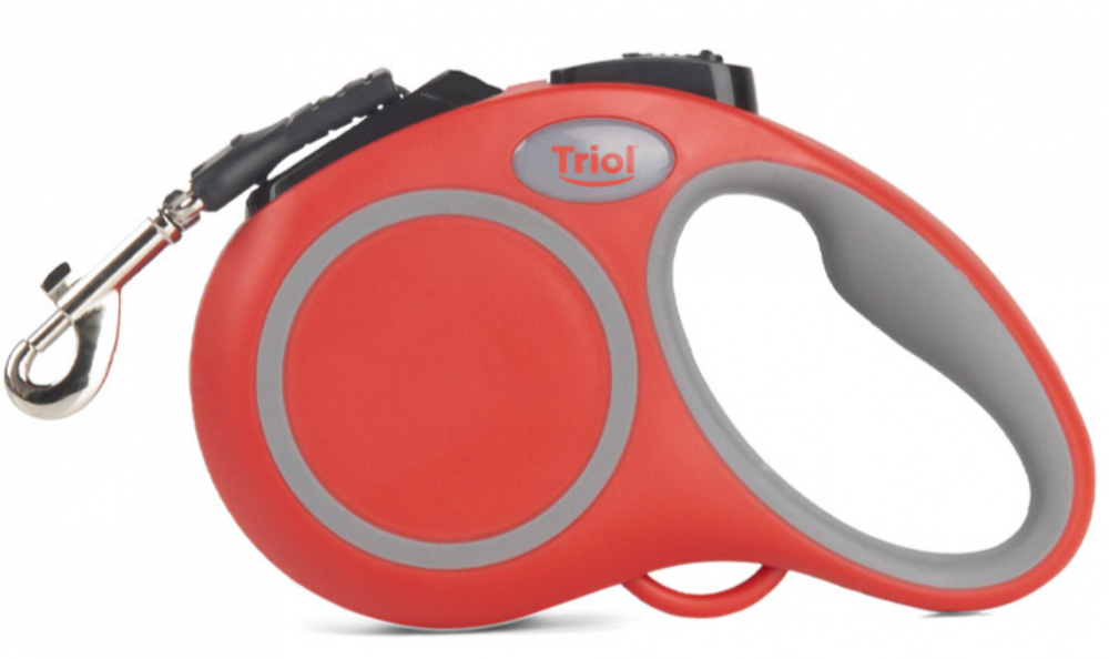 Поводок-рулетка для собак Urban XS, 3м до 12кг, лента, красный, Triol