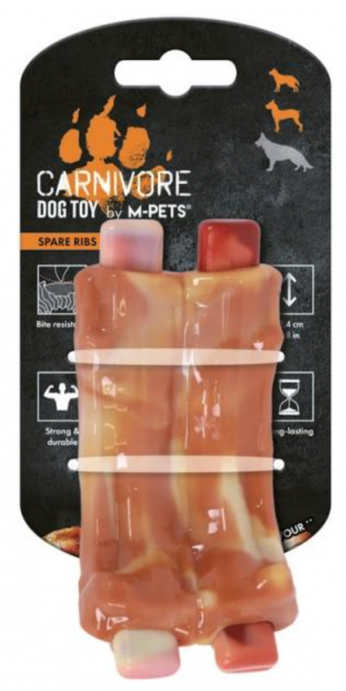 M-Pets Игрушка для собак Карнивор ребрышки, вкус бекона, 12.4x6.1x3.5 см
