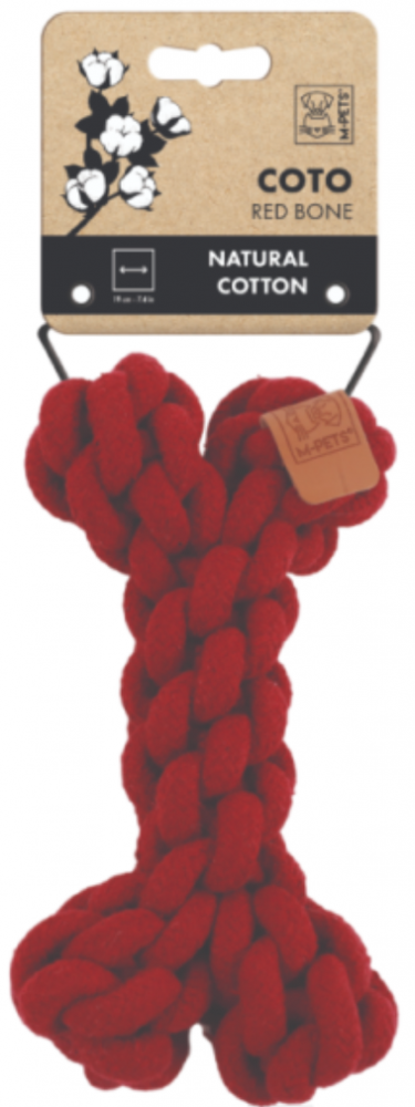 Игрушка для собак COTO косточка красная 19 см (хлопок) Mpets