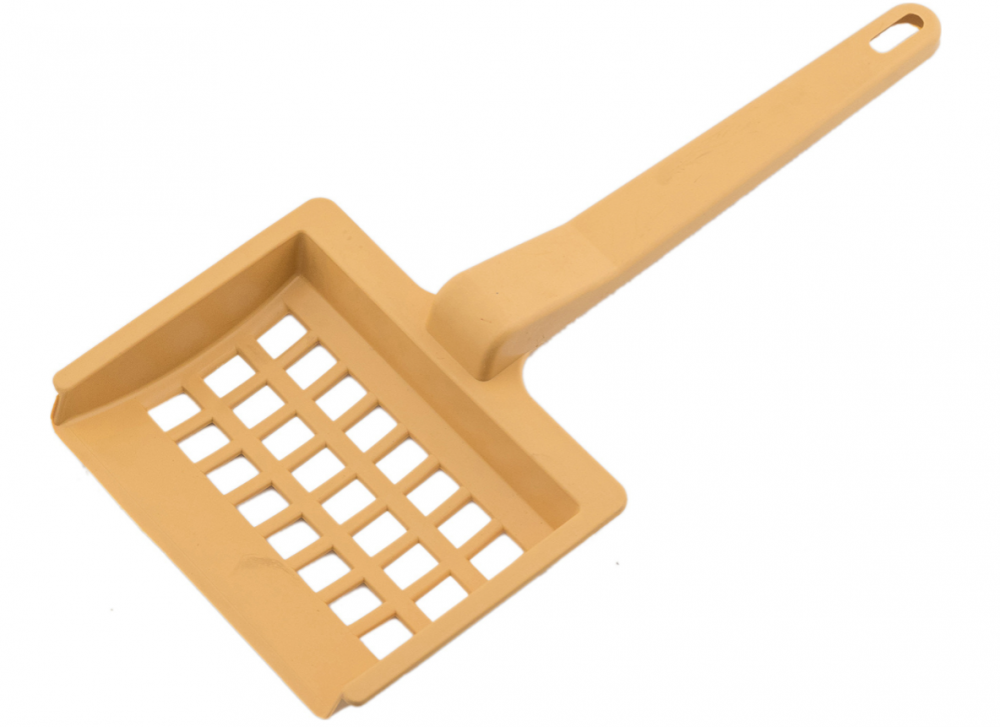 Yami-Yami Совок для кошачьего туалета, с крупной сеткой, бежевый, 12.5х27х2 смn