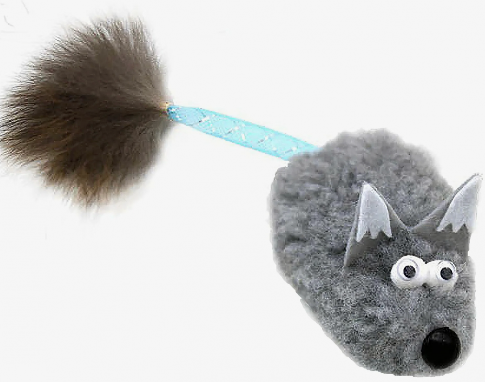 sh-07462 GoSi Игрушка для Кошек "Серенький Лисенок, хвостик-пружинка"