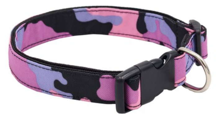 Ошейник принтованый 20 мм обхват шеи 30-45 см, розовый
