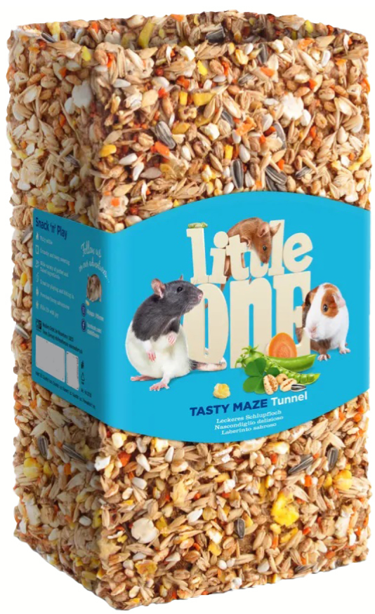 Лакомство-игрушка Little One Туннель Вкусная лазейка для грызунов, средний размер, 270 г