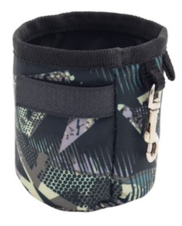 Сумка-стакан принтованный с карабином средняя, черная