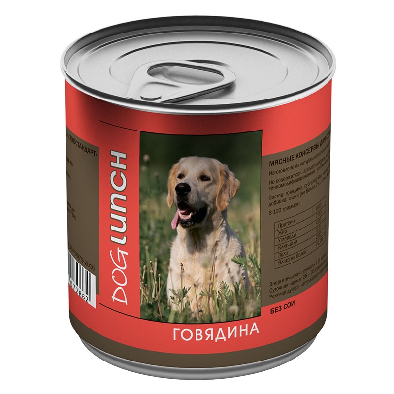 Dog Lunch консервы (в желе) для собак Говядина 750 г