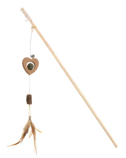 Игрушка-дразнилка для кошек из натуральных материалов "Сердечко", 290/400мм, серия NATURAL