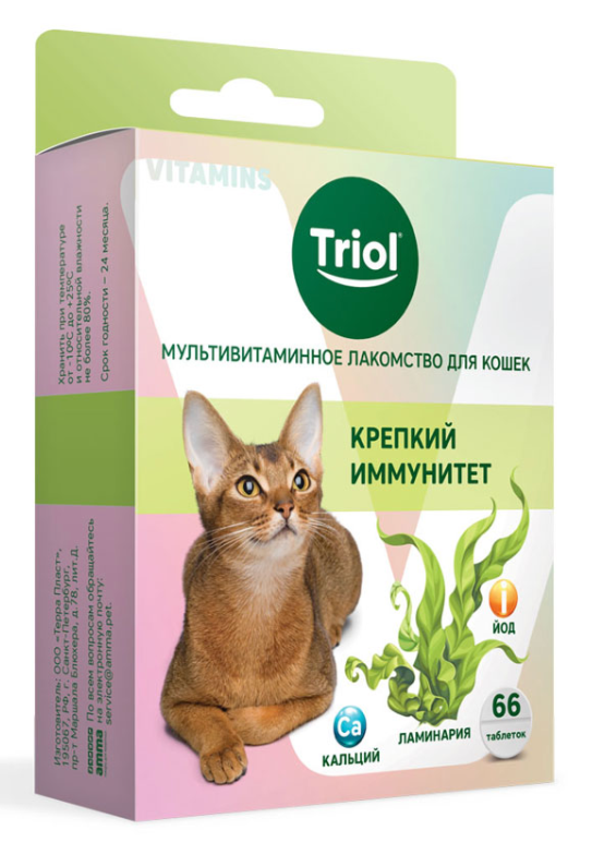 Мультивитаминное лакомство для кошек "Крепкий иммунитет", 33г, Triol
