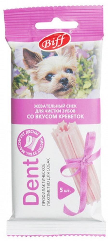 Лакомство для собак Titbit BIFF Dent Жевательный снек для мелких пород со вкусом креветок 40 г