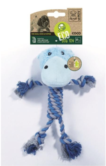 M-PETS Игрушка мягкая для собак Бегемотик Коко, 33 см