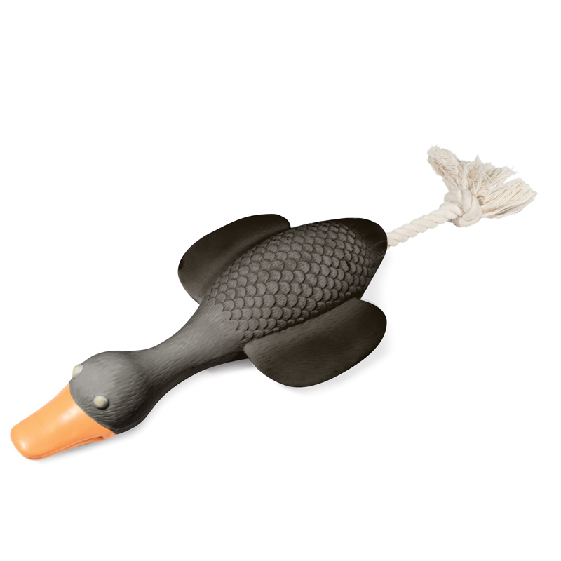 Игрушка для собак из латекса "Гусь с веревкой", 120/210мм