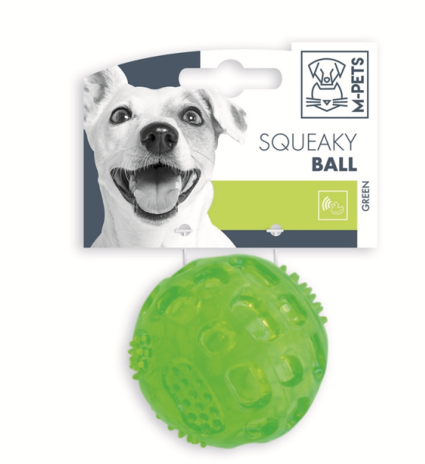 M-PETS Игрушка для собак SQUEAKY мяч-пищалка, диаметр 6,3 см, цвет зеленый