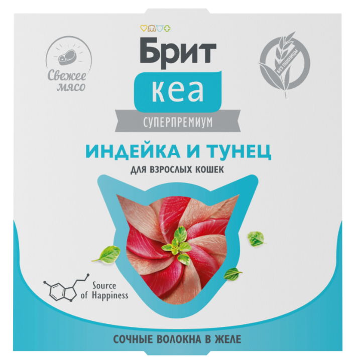 БРИТ КЕА, Ламистер для взрослых кошек, Индейка и Тунец: ЖЕЛЕ 75 г