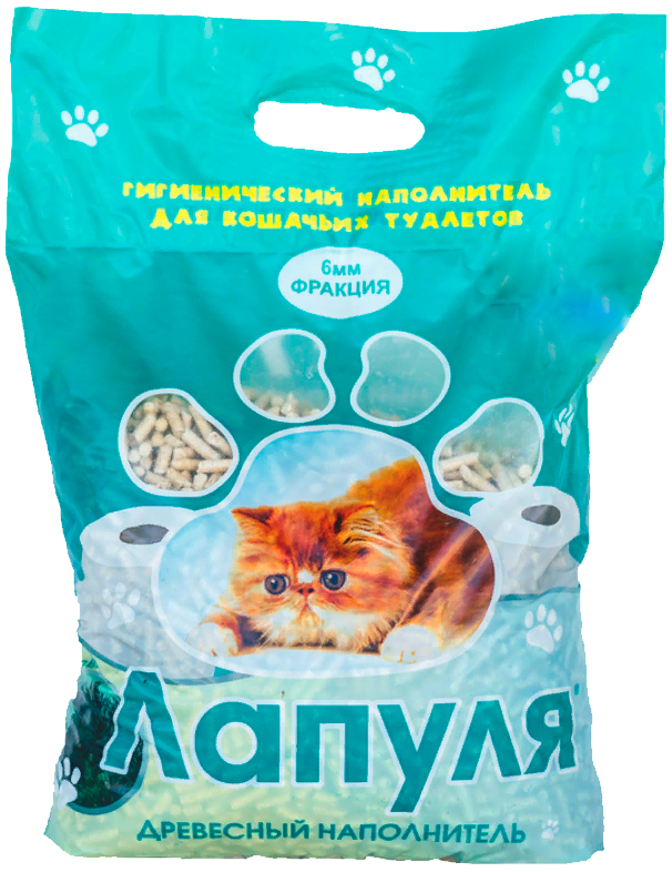 Наполнитель для кошек Лапуля древесный мелкая фракция 4 л