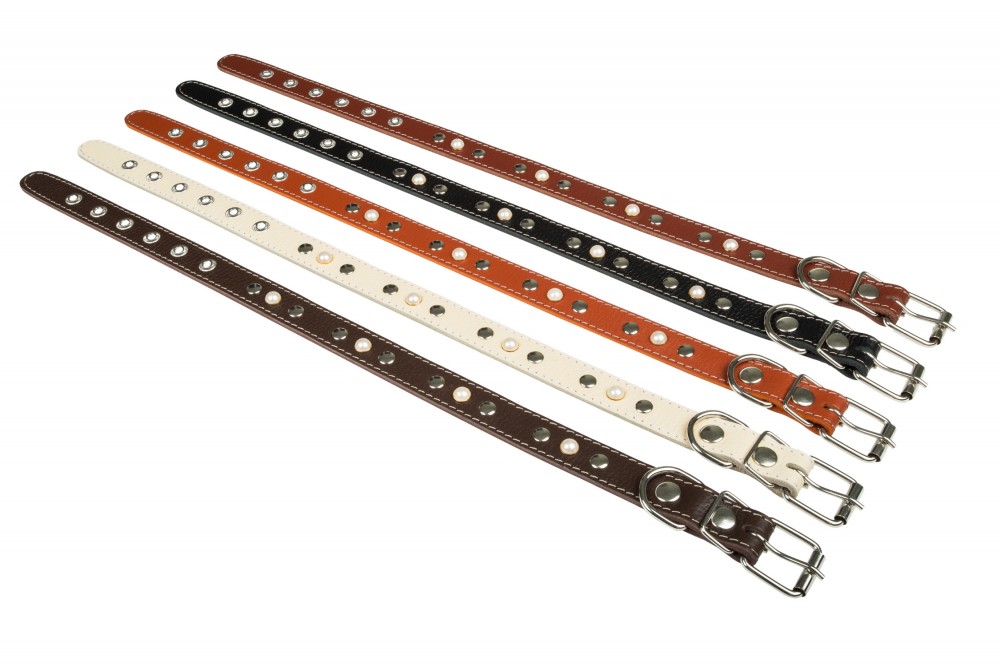 Ошейник №25 1 слой украшенный. Цвет в ассортименте