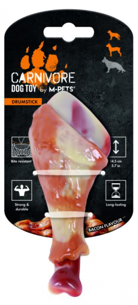 Игрушка для собак Карнивор голень, вкус бекона, красная Mpets