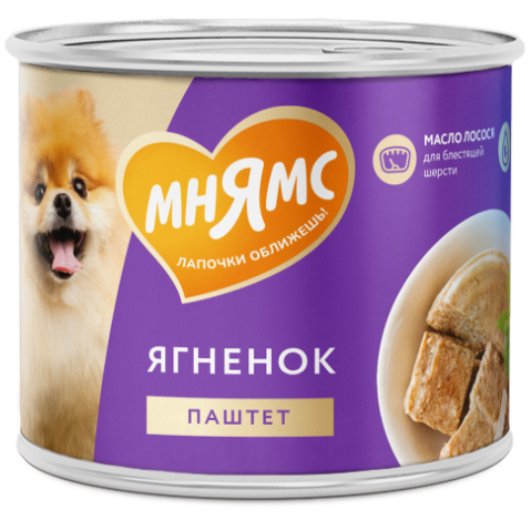 Влажный корм Мнямс Паштет из ягненка для собак всех пород &laquo;КРАСИВАЯ ШЕРСТЬ&raquo; 200 г