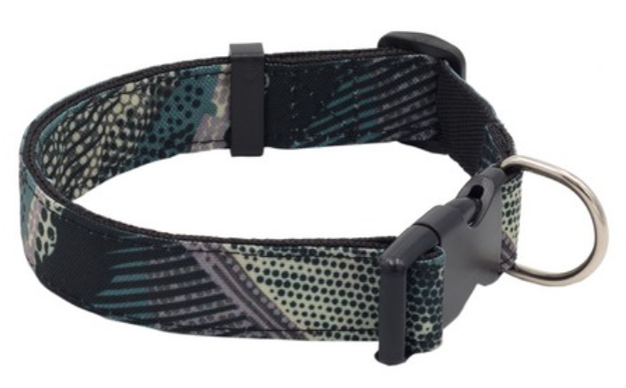Ошейник принтованый 20 мм обхват шеи 30-45 см, черный
