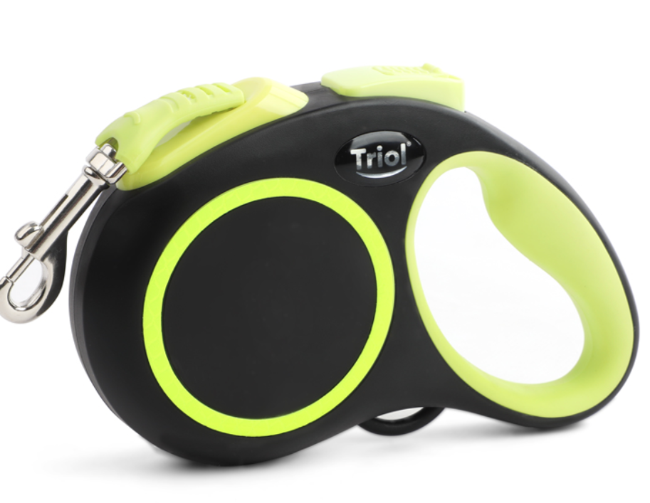 Поводок-рулетка для собак Urban Neon S, 5м до 15кг, лента, черный, Triol