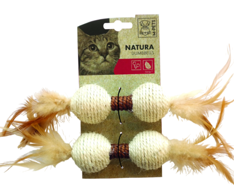 Игрушка для кошек с кошачьей мятой NATURA гантели