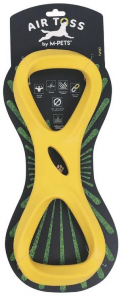 M-PETS Игрушка для собак AIR TOSS перетяжка, 13,3х34,4х3,1 см, цвет жёлтый