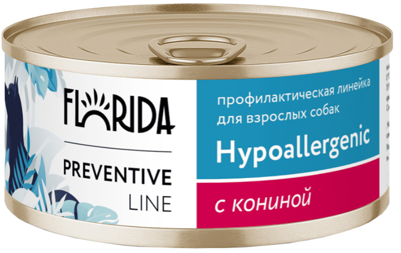 Консерва Флорида ВЕТ ГИПО Аллергия конина для собак 100 г