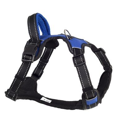 Шлейка нейлоновая "SPORT" с ручкой, размер L, обх.груди 65-80 см, синяя