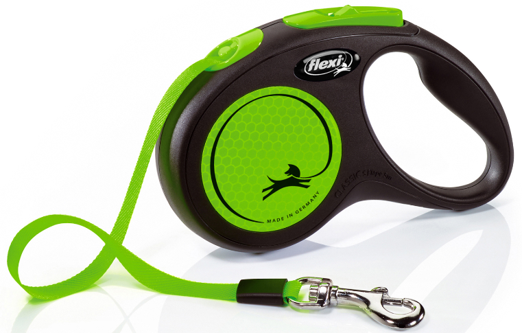 Рулетка Flexi New Neon S лента 5 м до 15 кг Зеленый