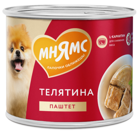 Влажный корм Мнямс Паштет из телятины для собак всех пород &laquo;ФИТНЕС&raquo; 200 г