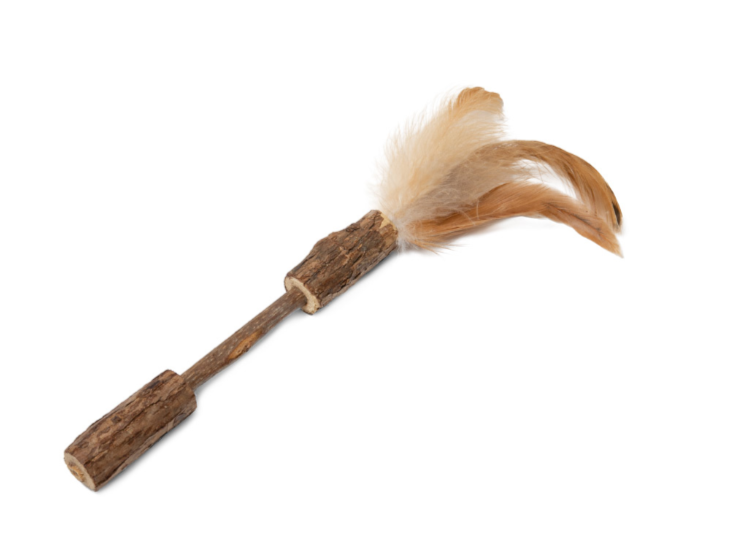 Игрушка для кошек из мататаби "Палочка с перьями", 120/170мм, серия NATURAL, Triol