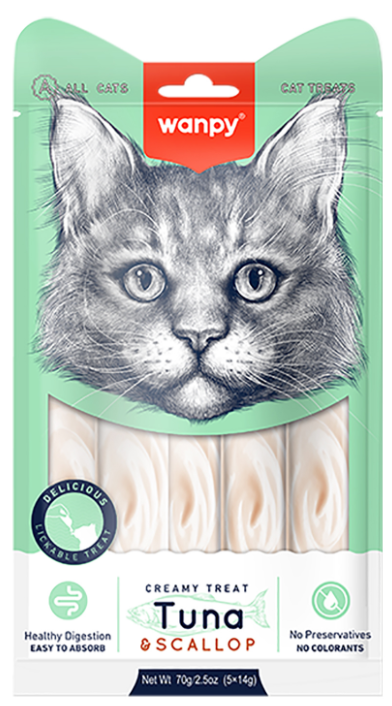 Лакомство Вампи кет Нежное пюре Тунец и гребешок для кошек 25 шт**14 г