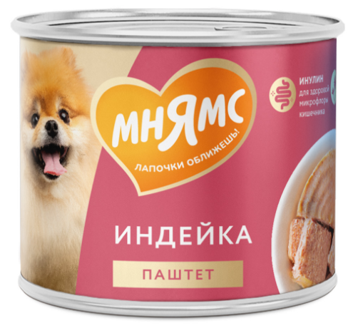Влажный корм Мнямс Паштет из индейки для собак всех пород &laquo;КОМФОРТНОЕ ПИЩЕВАРЕНИЕ&raquo; 200 г