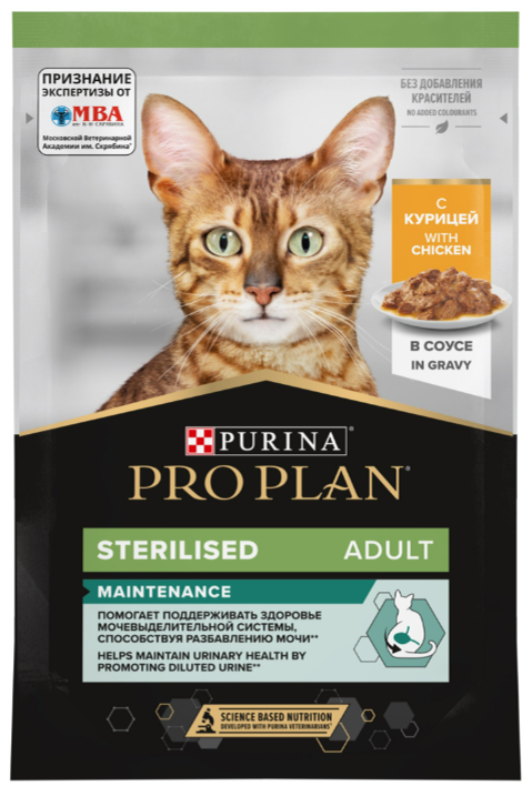 Влажный корм Purina Pro Plan кусочки в соусе для кастрированных кошек с курицей 85 г