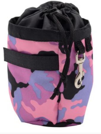 Сумка-стакан принтованный с карабином малая, розовая