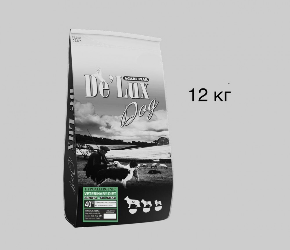 Acari ciar - корм для собак BOMBYX HYPOALLERGENIC средних и крупных пород с шелкопрядом и львинкой