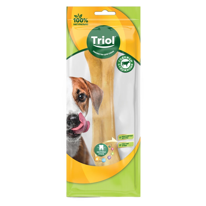 Лакомство для собак Triol Кость из жил 25 см, 200-210г 1 шт