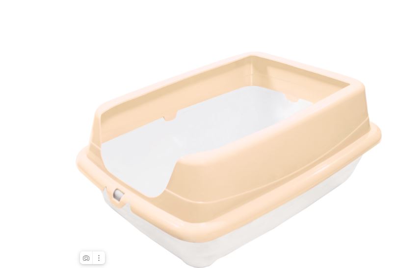 Gamma туалет для кошек прямоугольный с высоким бортом "Пушок", 455х350х190 мм, бежевый