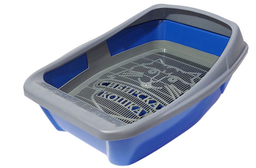 Туалет (Сибирская кошка) Евро глубокий с бортиком и сеткой для кошек