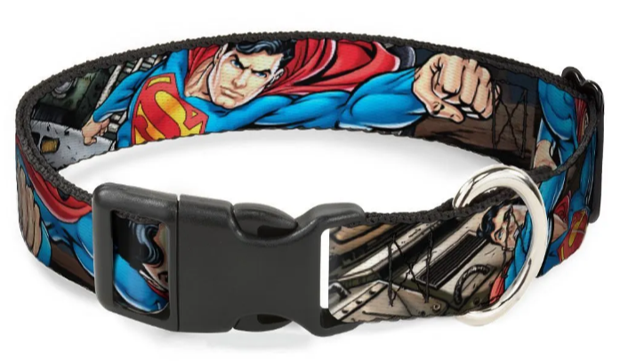 Ошейник для собак Buckle-Down с пластиковой застёжкой, "Супермен Герой Метрополиса" мультицвет, 28-43 см