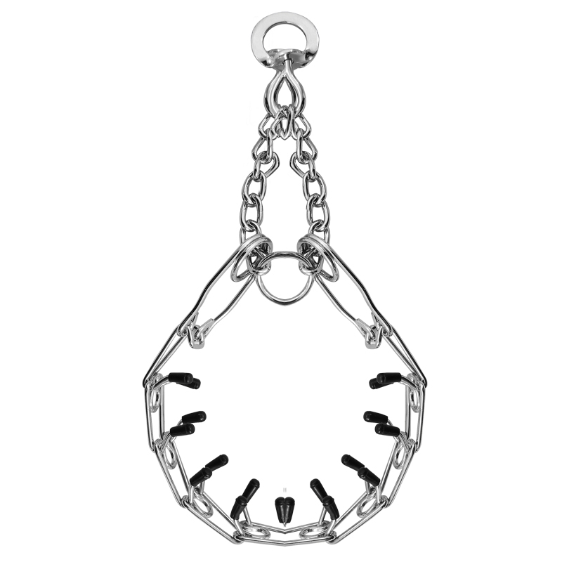 Ошейник-цепь строгий с пластиковыми колпачками 2,5*450