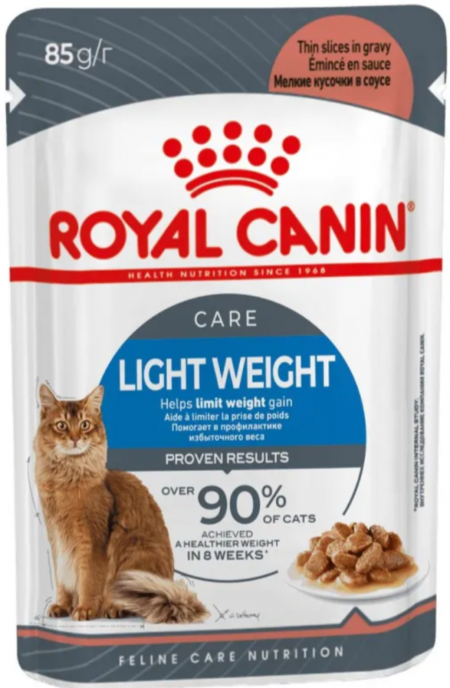 Влажный корм для кошек Royal Canin Ultra Light кусочки в желе,низкокалорийный 85 г