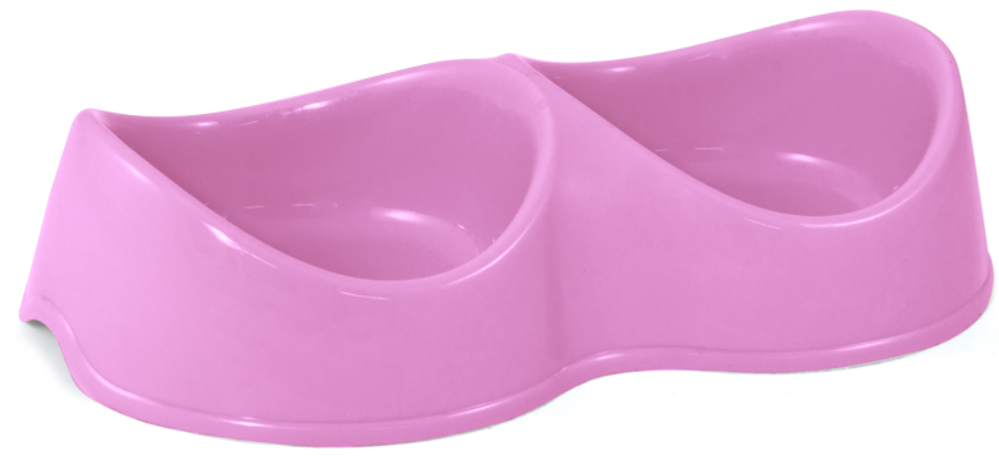 Миска для кошек и собак Triol пластиковая двойная "Бисквит", 2*0,2л. сиреневая