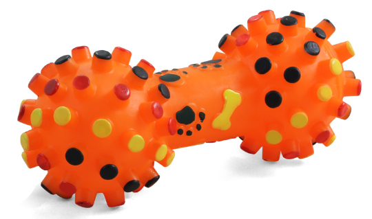 Игрушка для собак Triol из винила "Гантель с шипами", 105мм